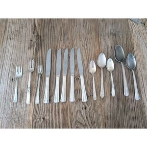 Vintage Antique Silverware Lot 13 Fork Spoon Knife Mixed Art Crafts Jewelry